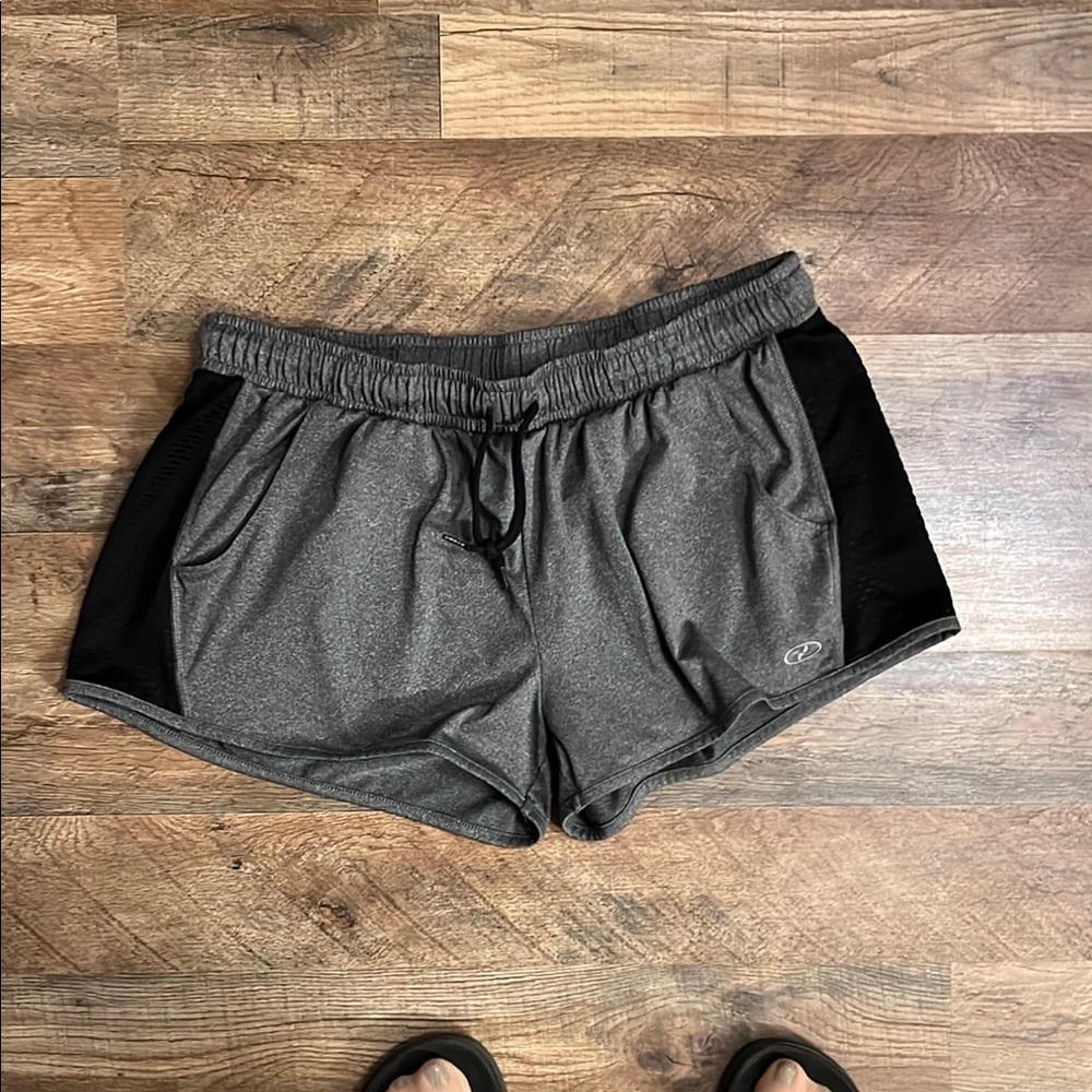 Gray and Black Women's Athletic Shorts